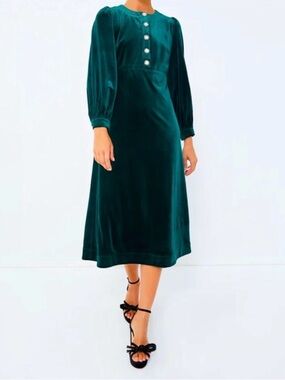 Tuckernuck Emerald Green Velvet Arabella Dress